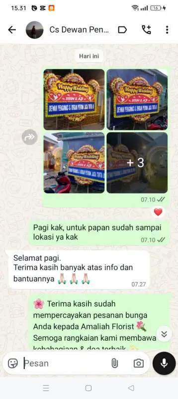 Testimonial papan bunga TEBO